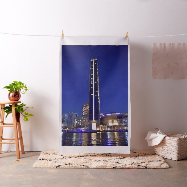Dubai Marinaarkitektur på natten Tyg (In Situ)