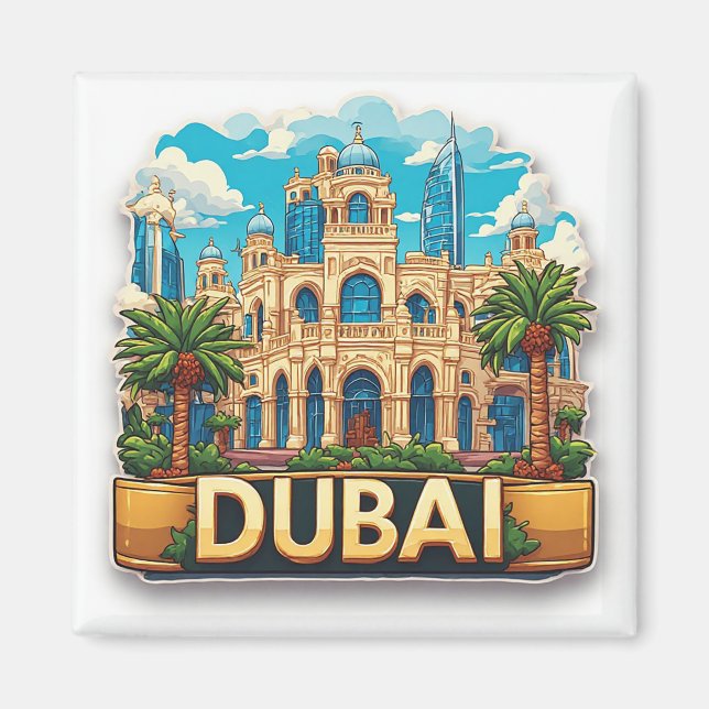 🧲 Dubai Mellanöstern Resa Äventyr 🌍 Magnet (Framsidan)