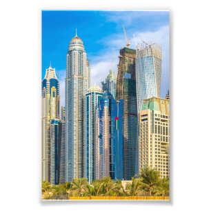 Dubai moderna skyscraper Corniche Fototryck