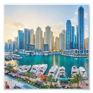 Dubai moderna skyscraper Corniche Fototryck