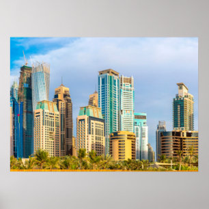 Dubai moderna skyscraper Corniche Poster
