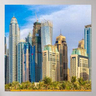 Dubai moderna skyscraper Corniche Poster