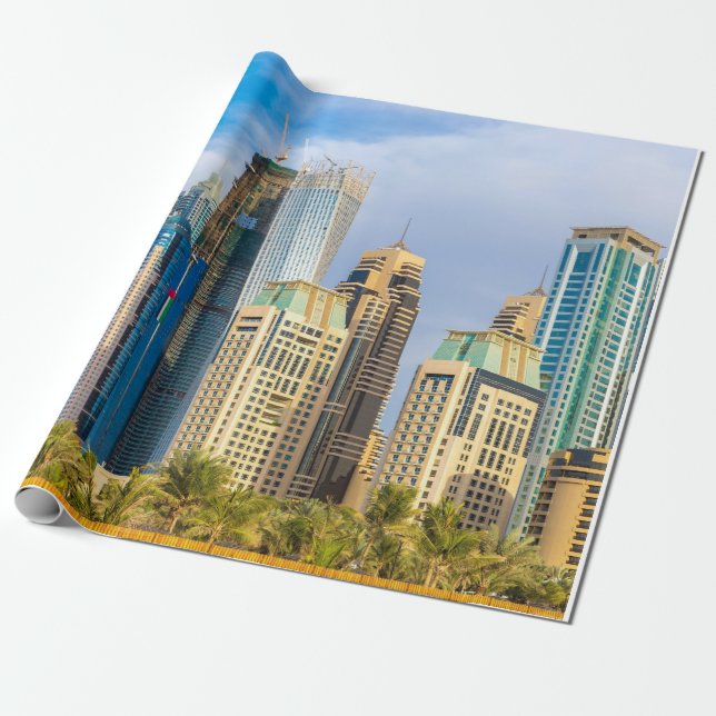 Dubai moderna skyscraper Corniche Presentpapper (Utrullad)