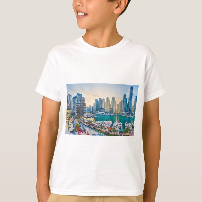 Dubai moderna skyscraper Corniche T Shirt (Framsida)