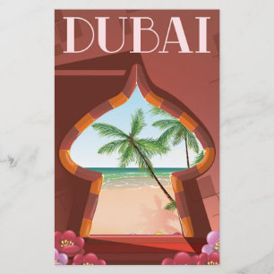 Dubai Palace Travel-affisch Brevpapper