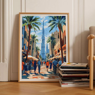 Dubai Print Dubai Illustration Dubai Resa Affisch