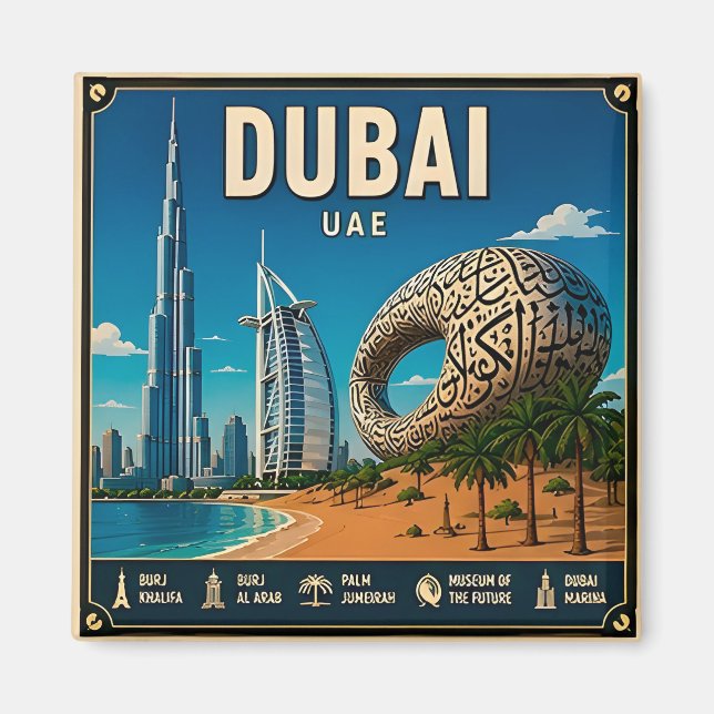 🧲 Dubai-resa Minne UAE 🏜️ Magnet (Framsidan)