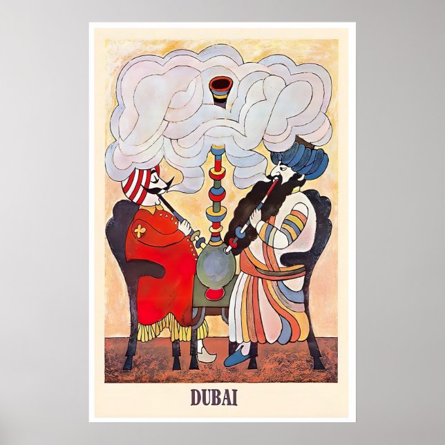 Dubai resemalmanacka UAE konst Förenade Arabemirat Poster (Framsidan)