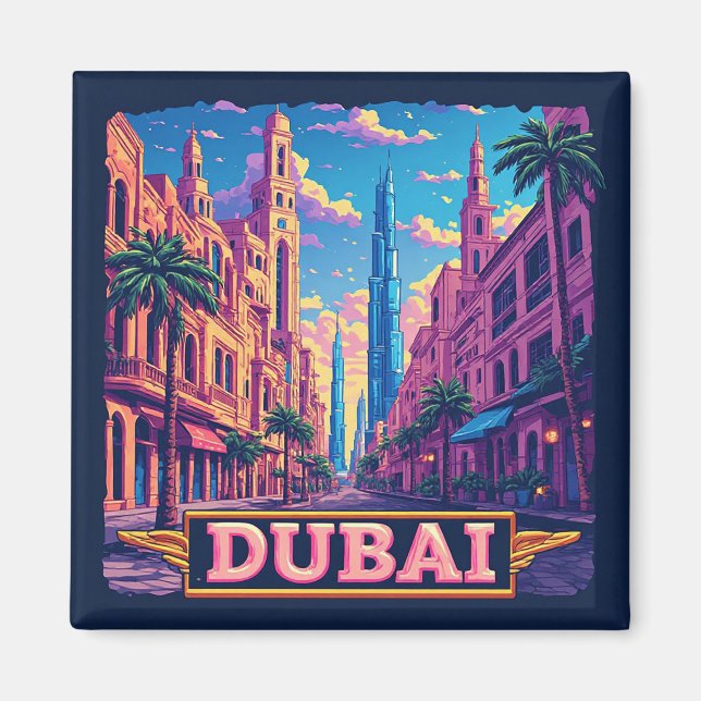 🧲 Dubai Semesterpresent För Resenärer 🌴 Magnet (Framsidan)