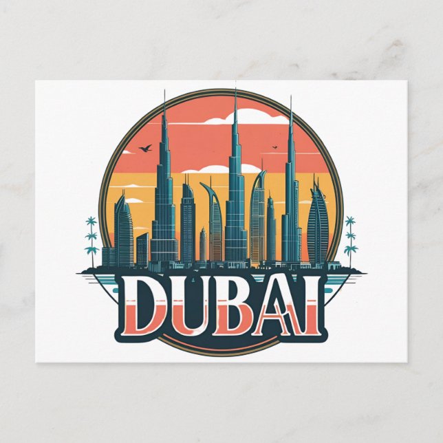 Dubai siluett Resa Vykort (Framsida)