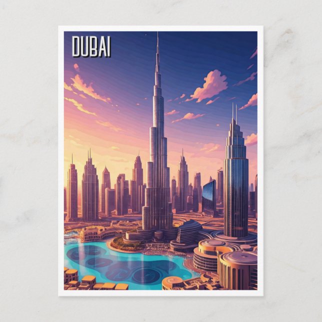 Dubai Siluett Resor Vykort (Framsida)