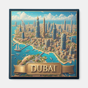 🧲 Dubai Siluett Semesterpresent Minne 🌇 Magnet