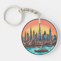 🌆 Dubai Siluett Skyskrapa Stad Resa Present 🔑