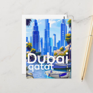 Dubai Skyline Card, Modern City Landmarks Vykort