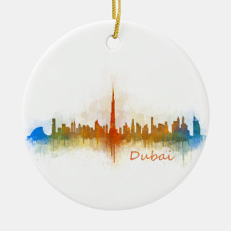 Dubai Skyline Cityscape Emirates v3 Julgransprydnad Keramik