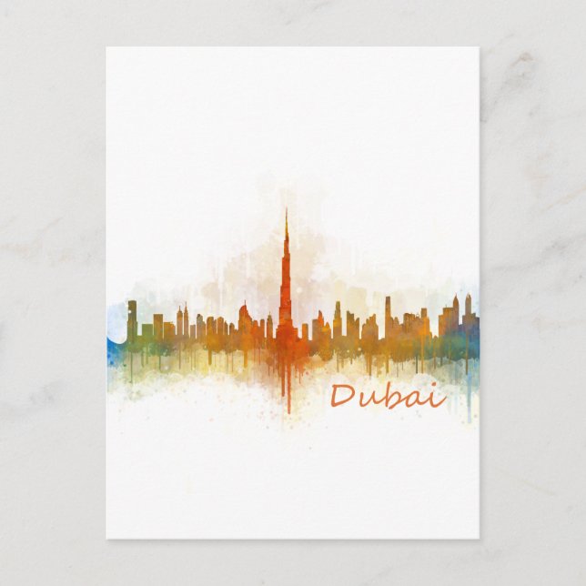 Dubai Skyline Cityscape Emirates v3 Vykort (Framsida)