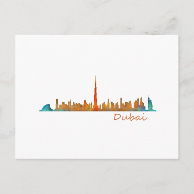 Dubai Skyline Cityscape v1 Vykort (Framsida)