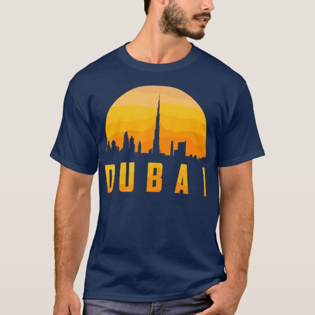 Dubai Skyline Cute Förenade Arabemiraten Älskare T Shirt (Framsida)