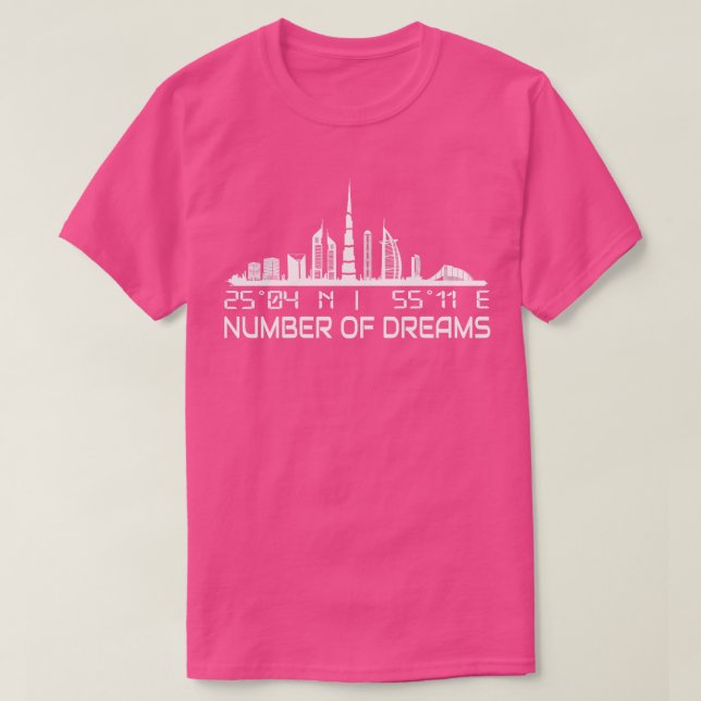 Dubai Skyline GPS samordnar Capital Uae T Shirt (Design framsida)