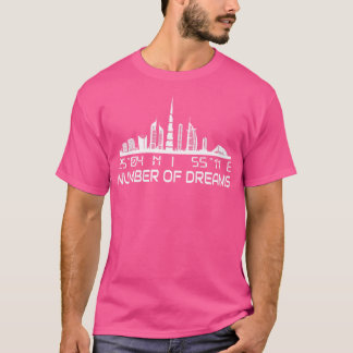 Dubai Skyline GPS samordnar Capital Uae T Shirt