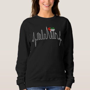 Dubai Skyline Heartslag Burj Khalifa UAE Flagga Si T Shirt