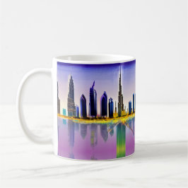Dubai skyline med skyscraperna Burj Khalifa Kaffemugg