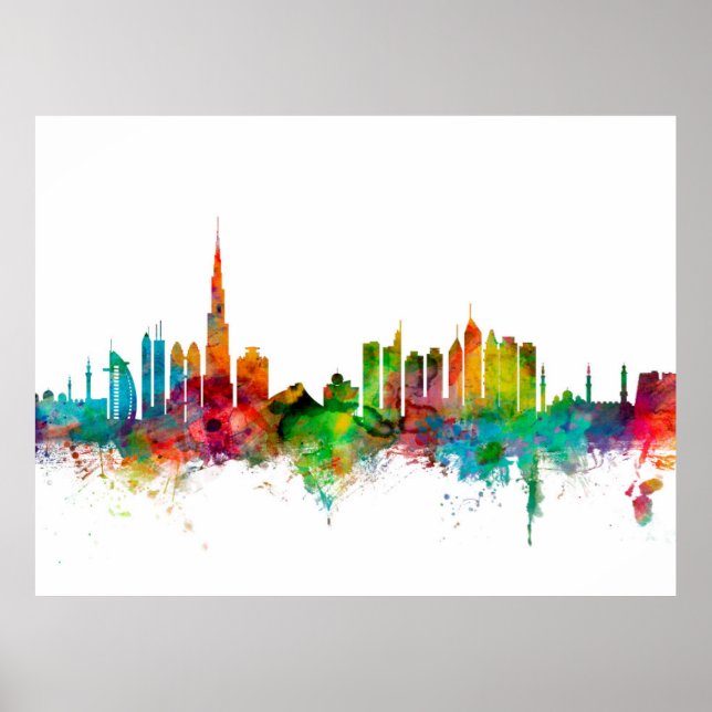 Dubai Skyline Poster (Framsidan)