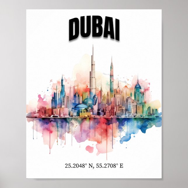 Dubai Skyline Poster (Framsidan)