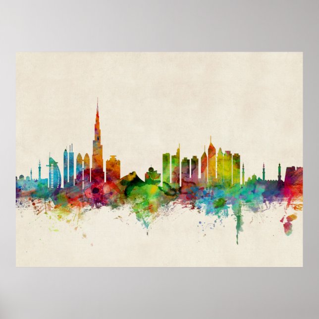 Dubai Skyline Poster (Framsidan)
