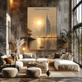 Dubai Skyline Poster minimalistiskt - Östran Mitte