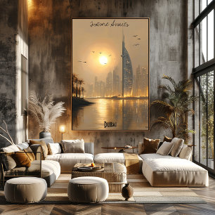 Dubai Skyline Poster minimalistiskt - Östran Mitte