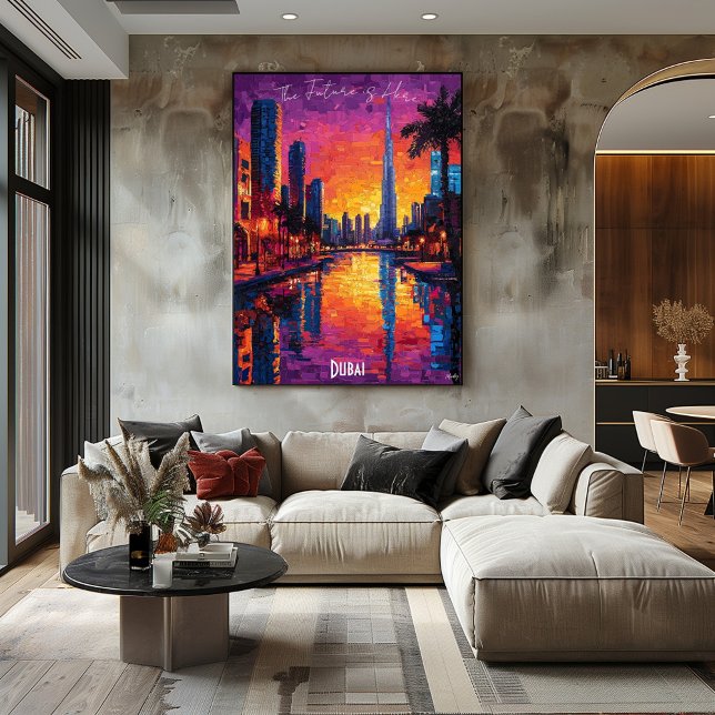 Dubai Skyline Poster - Modern Futuristiska Wall Ar (Skapare uppladdad)