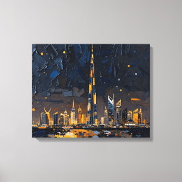 Dubai Skyline Premium Wrapped Canvas | Modern stad