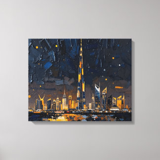 Dubai Skyline Premium Wrapped Canvas | Modern stad