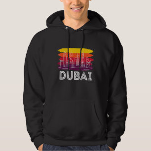 Dubai Skyline Retro Förenade Arabemiraten Burj Kha Hoodie