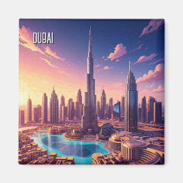 Dubai Skyline Travel Magnet