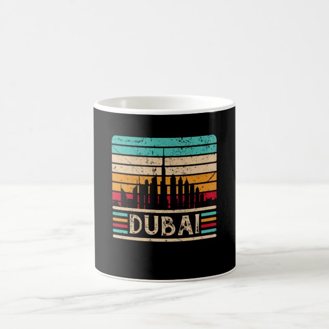 Dubai Skyline Vintage Förenade Arabemiraten Kaffemugg (Center)