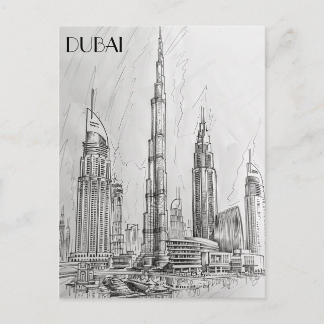 Dubai Skyline Vykort (Framsida)