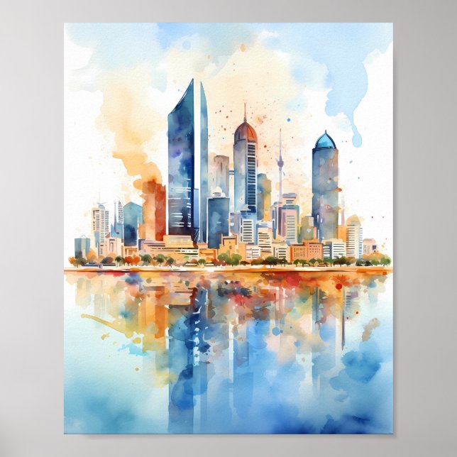 Dubai Skyline Wall Art, Modern Wall Art Poster (Framsidan)