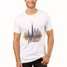 Dubai Skyline Watercolor Art Skriv ut