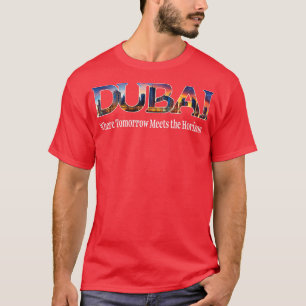 Dubai Souvenir Skyline Förenade Arabemiraten Resa  T Shirt