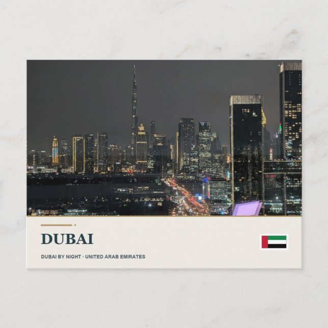 Dubai Stadsljus Vykort (Framsida)