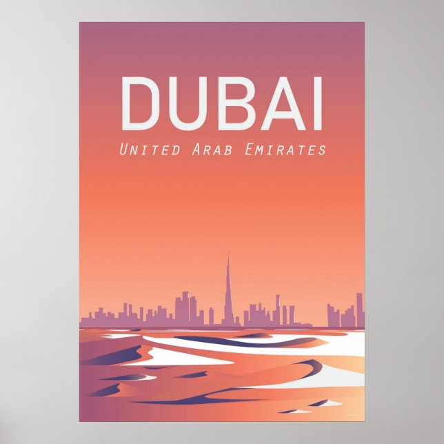 Dubai Travel Poster Förenade Arabemiraten (Framsidan)