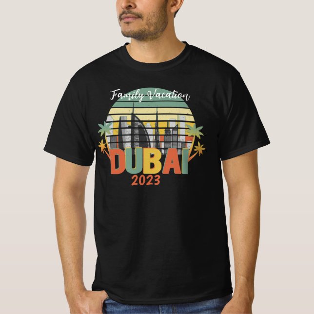 Dubai Travel Tourist Vacation Group Matching T-Shi T Shirt (Framsida)