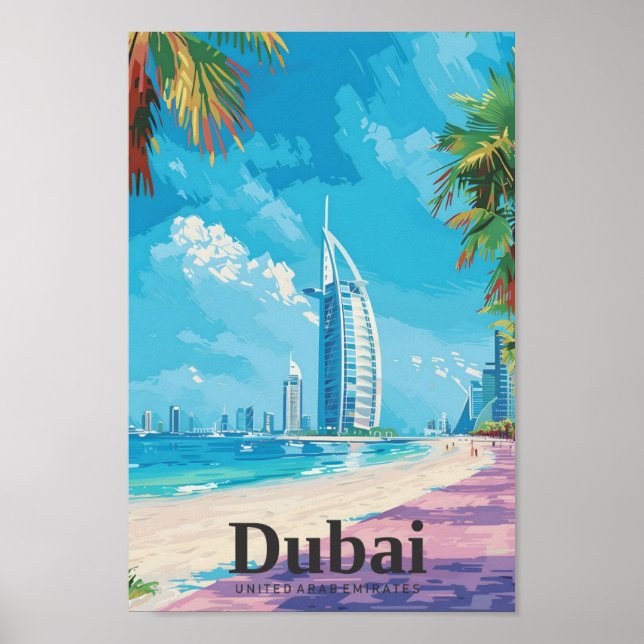 Dubai UAE Art Vintage resor Poster (Framsidan)