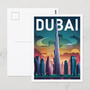 Dubai UAE Berömd Travel Ställe Vykort