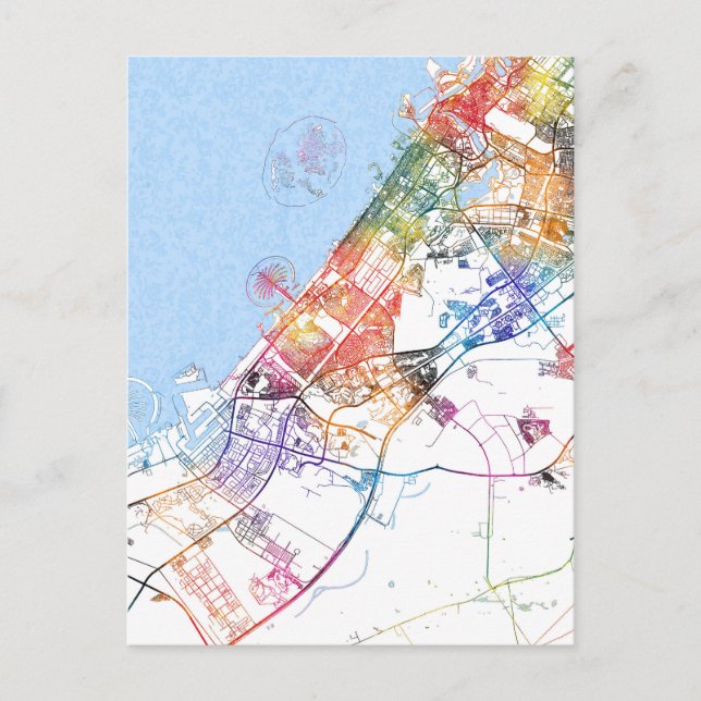 Dubai UAE City Karta Vykort (Framsida)