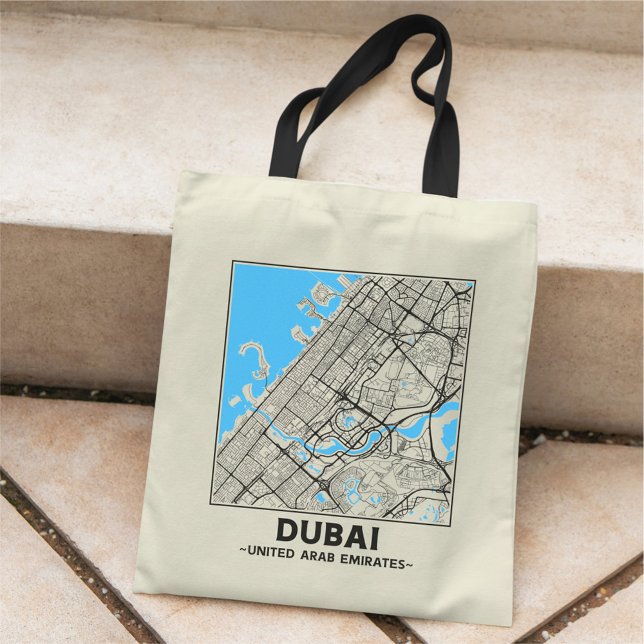 Dubai, UAE City Map Tote Bag Tygkasse (Skapare uppladdad)