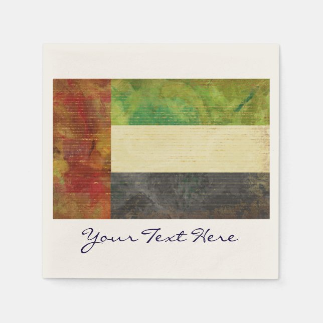 Dubai UAE Flagga Party Napkins Pappersservett (Framsidan)