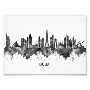Dubai UAE Skyline BW Fototryck